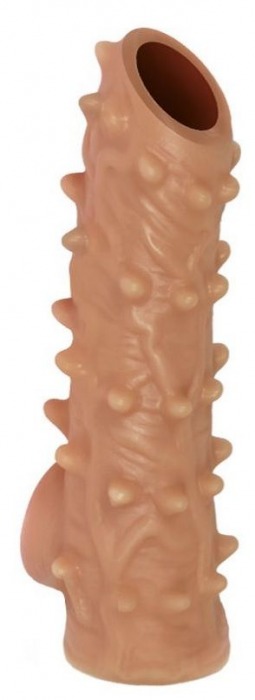 Телесная насадка с шипами и открытой головкой Nude Sleeve L - 14 см. - KOKOS - в Твери купить с доставкой