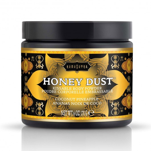 Пудра для тела Honey Dust Body Powder с ароматом кокоса и ананаса - 170 гр. - Kama Sutra - купить с доставкой в Твери