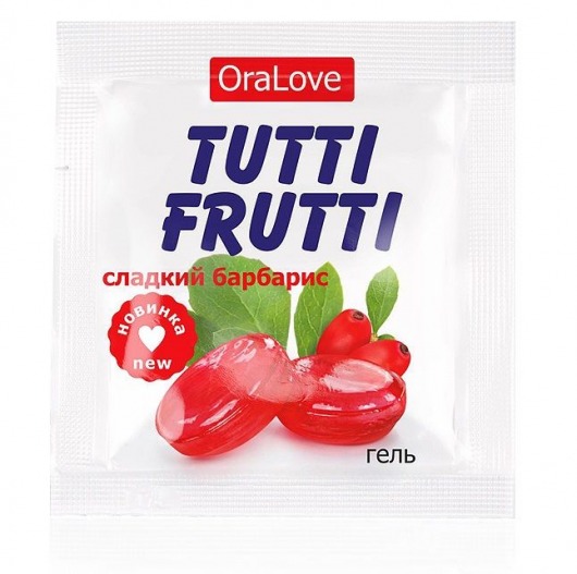 Гель-смазка Tutti-frutti со вкусом барбариса - 4 гр. - Биоритм - купить с доставкой в Твери