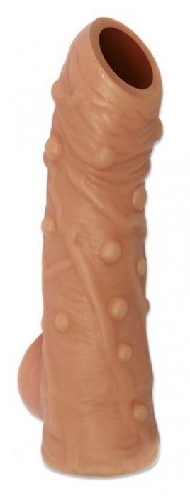Телесная насадка с пупырышками и открытой головкой Nude Sleeve S - 10 см. - KOKOS - в Твери купить с доставкой