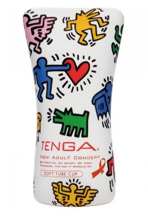 Мастурбатор-туба Keith Haring Soft Tube CUP - Tenga - в Твери купить с доставкой