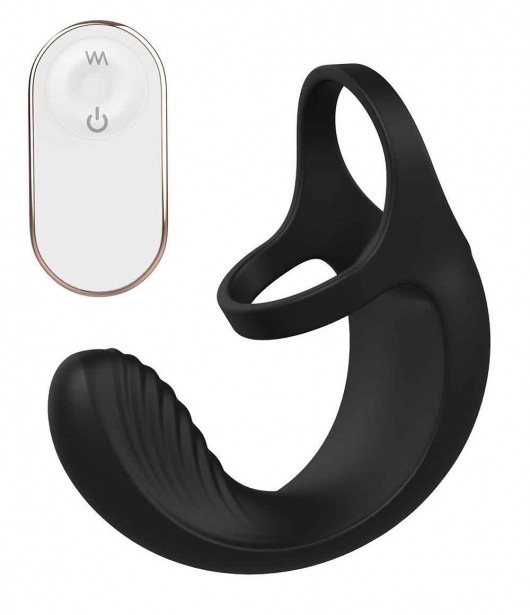 Черный анальный стимулятор с эрекционными кольцами Remote Couple Teaser - Dream Toys - в Твери купить с доставкой
