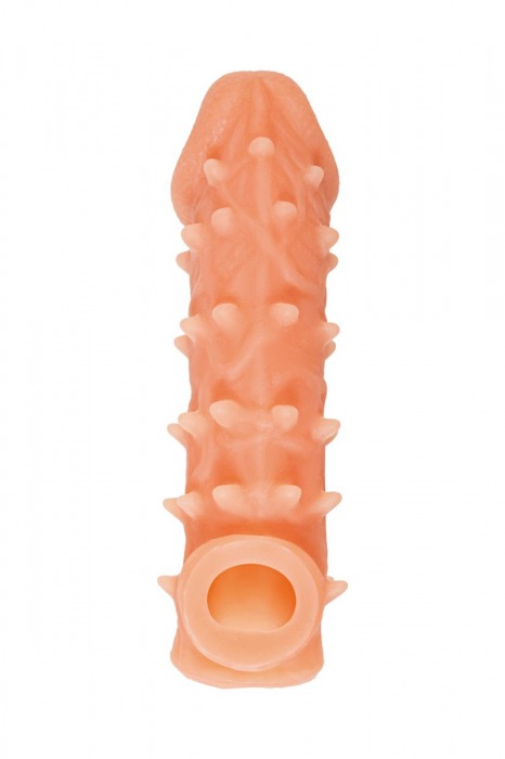 Телесная закрытая насадка с пупырышками Cock Sleeve Size M - 15,6 см. - KOKOS - в Твери купить с доставкой