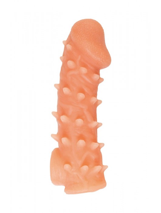 Телесная закрытая насадка с пупырышками Cock Sleeve Size L - 17,6 см. - KOKOS - в Твери купить с доставкой