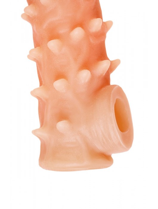 Телесная закрытая насадка с пупырышками Cock Sleeve Size L - 17,6 см. - KOKOS - в Твери купить с доставкой