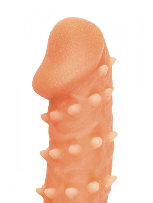 Телесная закрытая насадка с пупырышками Cock Sleeve Size L - 17,6 см. - KOKOS - в Твери купить с доставкой