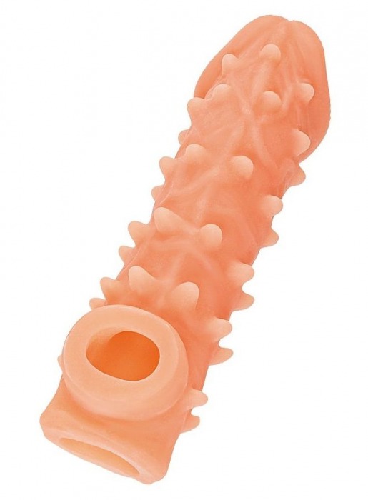 Телесная закрытая насадка с пупырышками Cock Sleeve Size L - 17,6 см. - KOKOS - в Твери купить с доставкой