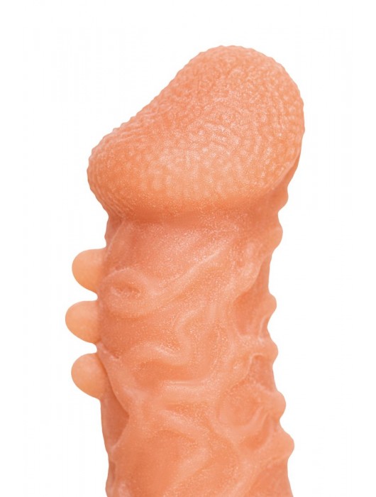 Телесная закрытая насадка с шершавой головкой Cock Sleeve Size S - 13,8 см. - KOKOS - в Твери купить с доставкой