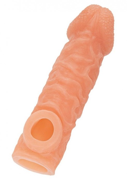 Телесная закрытая насадка с шершавой головкой Cock Sleeve Size L - 17,6 см. - KOKOS - в Твери купить с доставкой