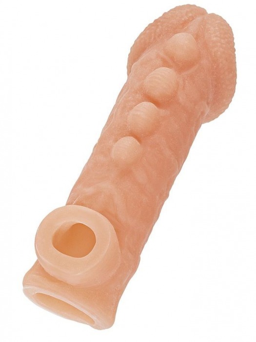 Телесная закрытая насадка с шишечками Cock Sleeve Size L - 17,6 см. - KOKOS - в Твери купить с доставкой
