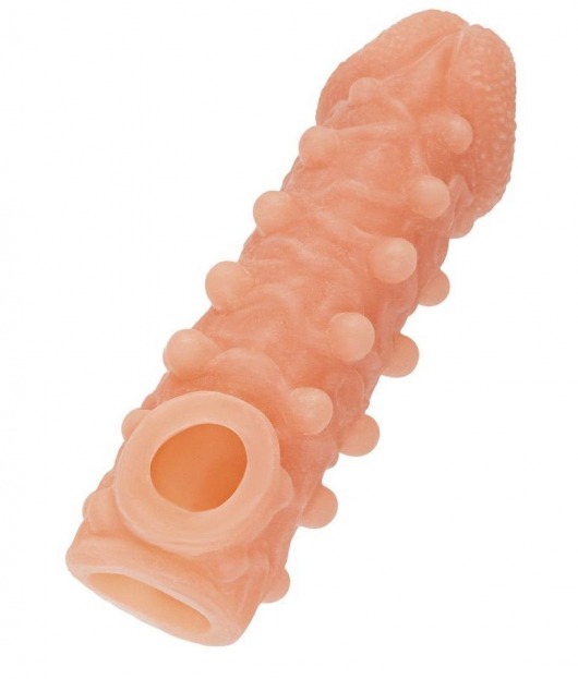 Телесная закрытая насадка с шариками Cock Sleeve Size S - 13,8 см. - KOKOS - в Твери купить с доставкой