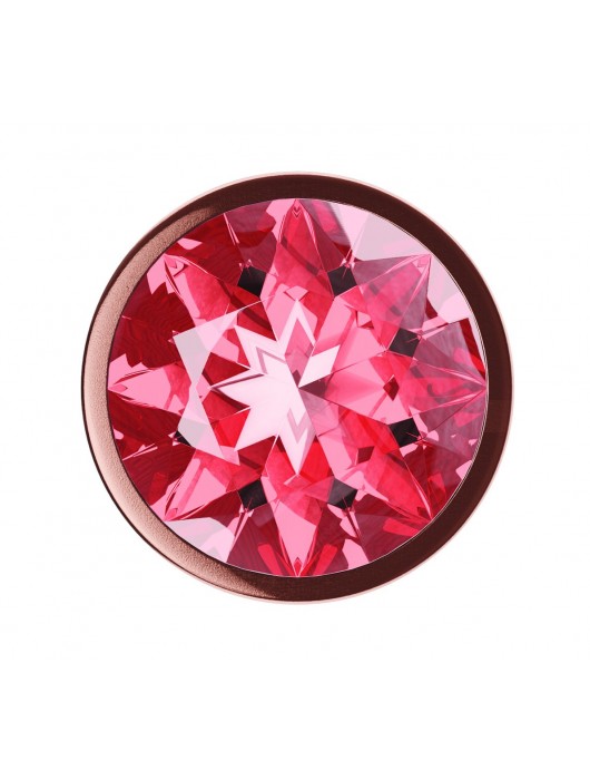Пробка цвета розового золота с малиновым кристаллом Diamond Ruby Shine L - 8,3 см. - Lola Games - купить с доставкой в Твери