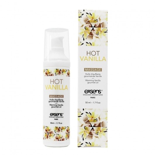 Разогревающее массажное масло с ароматом ванили Gourmet Hot Vanilla - 50 мл. - Exsens - купить с доставкой в Твери