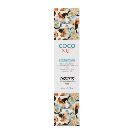 Разогревающее массажное масло с ароматом кокоса Gourmet Coconut - 50 мл. - Exsens - купить с доставкой в Твери