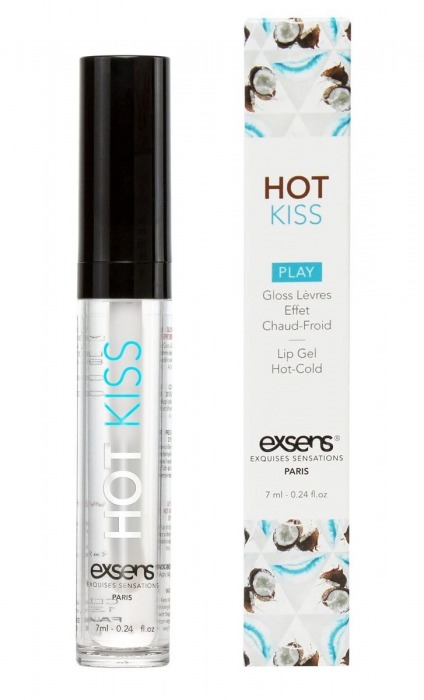 Блеск для губ Hot Kiss Coconut с ароматом кокоса - 7 мл. - Exsens - купить с доставкой в Твери