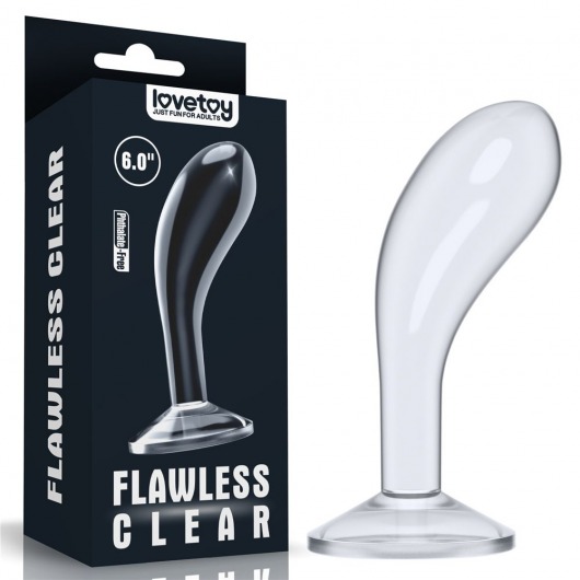 Прозрачный стимулятор простаты Flawless Clear Prostate Plug - 15 см. - Lovetoy - в Твери купить с доставкой