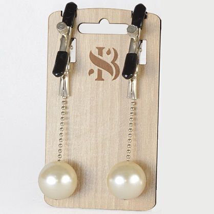 Зажимы на соски с бусинами под жемчуг Pearl - Sitabella - купить с доставкой в Твери