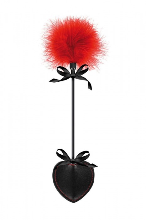 Стек с пуховкой Sweet Caress Feather Whip - 44 см. - Sweet Caress - купить с доставкой в Твери