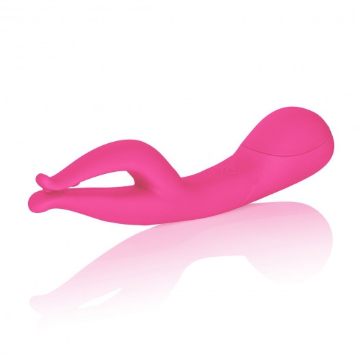 Розовый вибромассажер Impress™ Dual Kiss со стимуляцией клитора - 15 см. - California Exotic Novelties