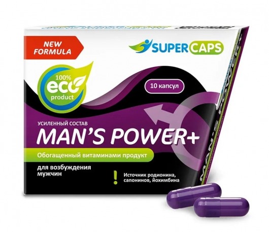 Возбуждающее средство для мужчин Mans Power plus - 10 капсул (0,35 гр.) +1 в подарок - SuperCaps - купить с доставкой в Твери