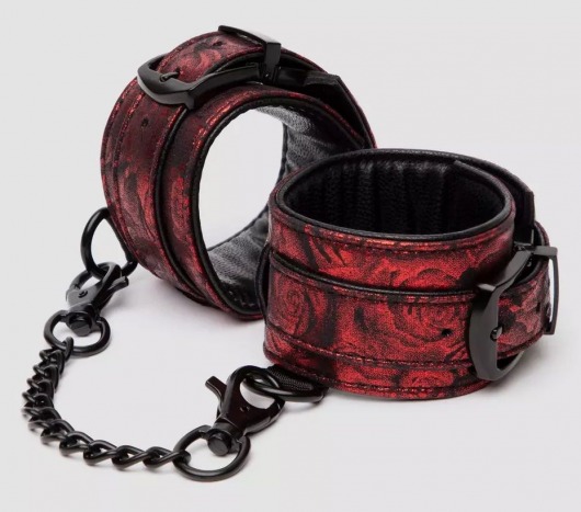 Красно-черные наручники Reversible Faux Leather Wrist Cuffs - Fifty Shades of Grey - купить с доставкой в Твери