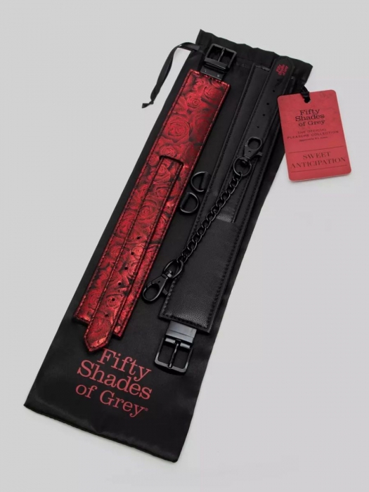 Красно-черные оковы Reversible Faux Leather Ankle Cuffs - Fifty Shades of Grey - купить с доставкой в Твери