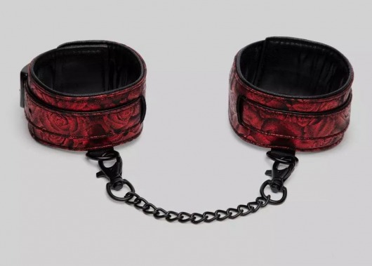 Красно-черные оковы Reversible Faux Leather Ankle Cuffs - Fifty Shades of Grey - купить с доставкой в Твери