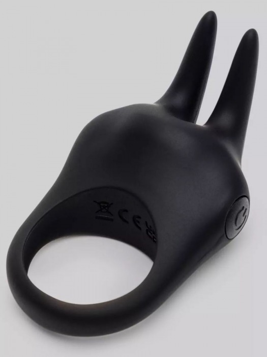 Черное эрекционное виброкольцо Sensation Rechargeable Vibrating Rabbit Love Ring - Fifty Shades of Grey - в Твери купить с доставкой
