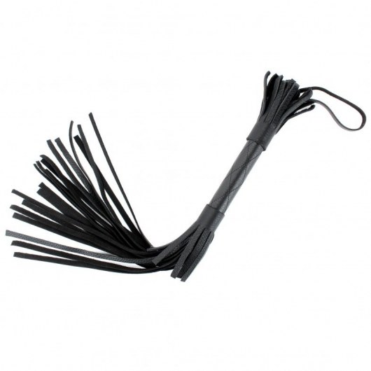 Чёрная плетка из натуральной кожи - 45 см. - БДСМ Арсенал - купить с доставкой в Твери