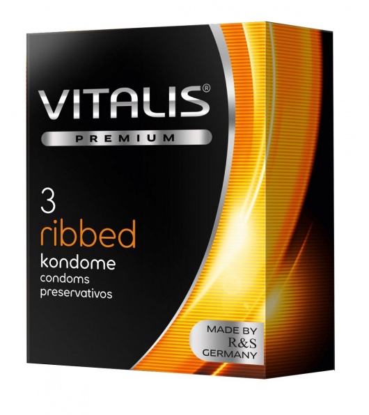 Ребристые презервативы VITALIS PREMIUM ribbed - 3 шт. - Vitalis - купить с доставкой в Твери