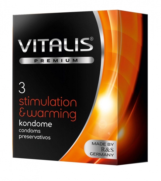 Презервативы VITALIS PREMIUM stimulation   warming с согревающим эффектом - 3 шт. - Vitalis - купить с доставкой в Твери