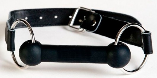 Чёрный кляп-трензель на кожаных ремешках - ToyFa - купить с доставкой в Твери