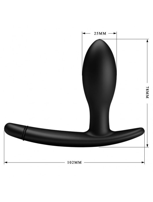 Черный анальный силиконовый стимулятор с функцией расширения Drake - 7,8 см. - Baile