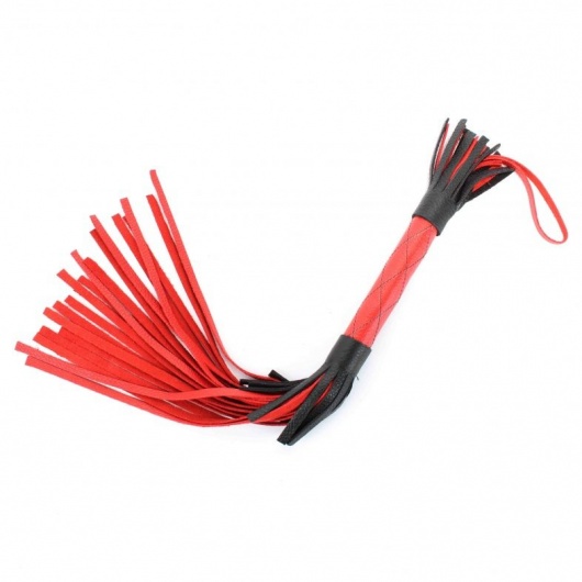 Красно-черная кожаная плётка - 51 см. - БДСМ Арсенал - купить с доставкой в Твери