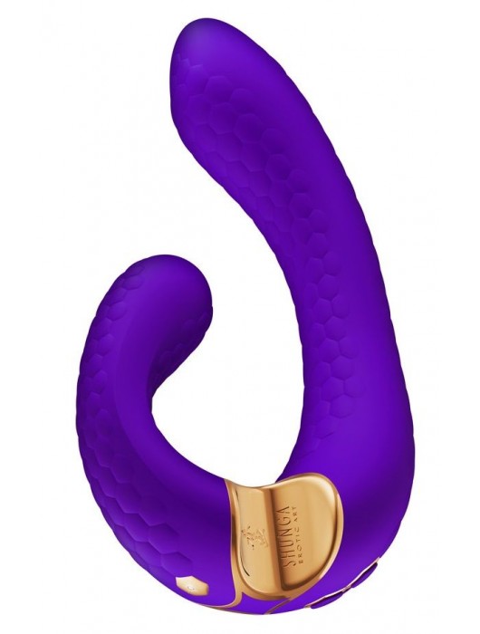 Фиолетовый гибкий вибростимулятор MIYO с двумя моторами - 18,5 см. - Shunga