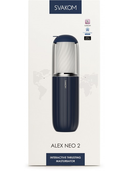 Черно-белый интерактивный мастурбатор Alex Neo 2 - Svakom - в Твери купить с доставкой