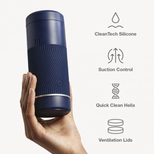 Синий мастурбатор с контролем всасывания Arcwave Pow Stroker - Arcwave - в Твери купить с доставкой