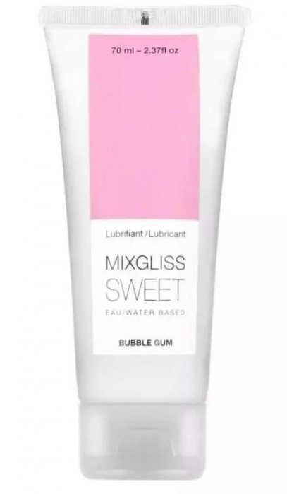 Смазка на водной основе Mixgliss Sweet с ароматом бабл-гам - 70 мл. - Mixgliss - купить с доставкой в Твери