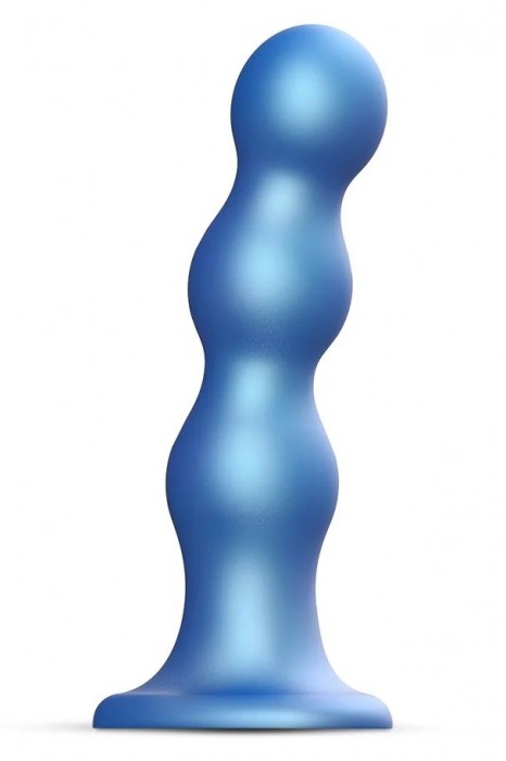 Голубая насадка Strap-On-Me Dildo Plug Balls size L - Strap-on-me - купить с доставкой в Твери