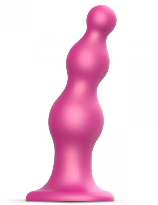 Розовая насадка Strap-On-Me Dildo Plug Beads size L - Strap-on-me - купить с доставкой в Твери