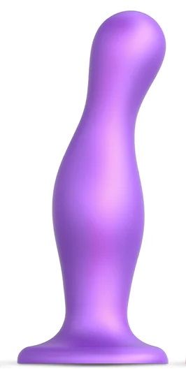 Фиолетовая насадка Strap-On-Me Dildo Plug Curvy size L - Strap-on-me - купить с доставкой в Твери