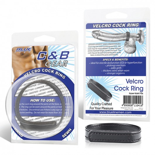 Кольцо на пенис из искусственной кожи на липучке VELCRO COCK RING - 5 см. - BlueLine - в Твери купить с доставкой