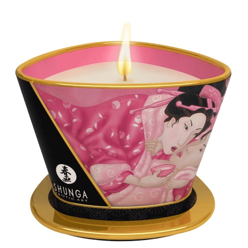 Массажная свеча Rose Petals с ароматом розы - 170 мл. - Shunga - купить с доставкой в Твери