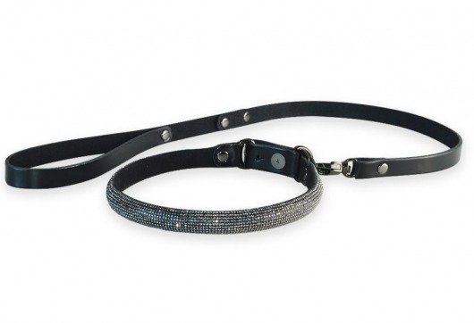 Эффектный сверкающий ошейник с поводком  Гламур - Sitabella - купить с доставкой в Твери