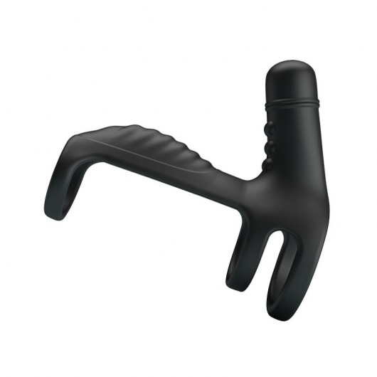 Черная вибронасадка на пенис Vibrating Penis Sling - Baile - в Твери купить с доставкой