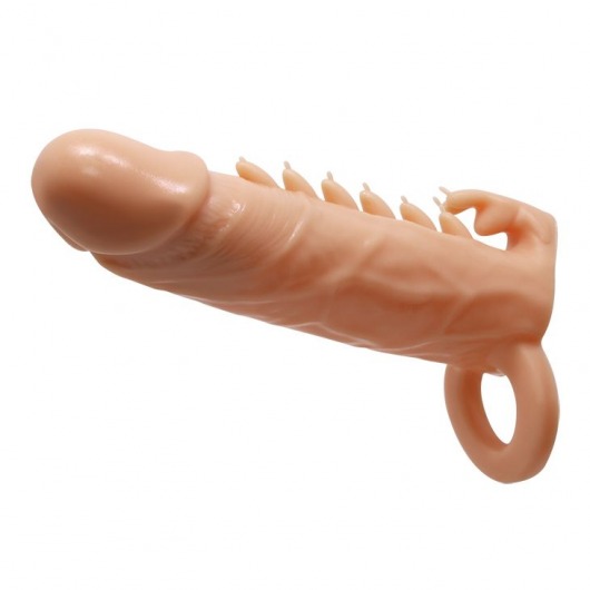 Телесная удлиняющая насадка Penis Sleeve Emmitt - 17 см. - Baile - в Твери купить с доставкой