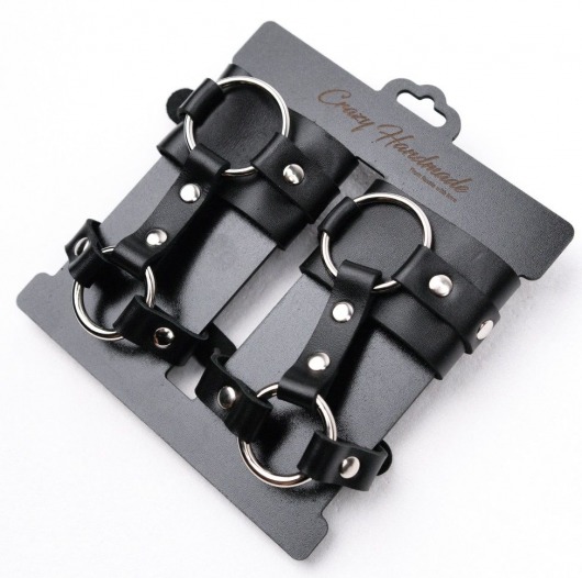 Черные наручники с креплением на кисть руки - Crazy Handmade - купить с доставкой в Твери