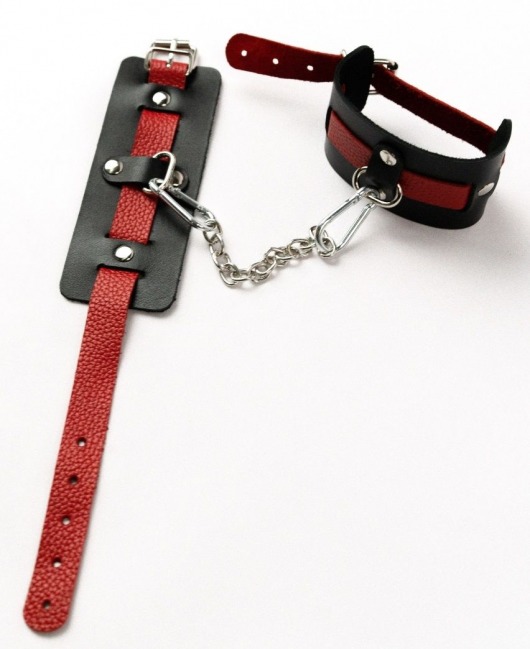 Черные оковы с красным декором и заклепками - Crazy Handmade - купить с доставкой в Твери