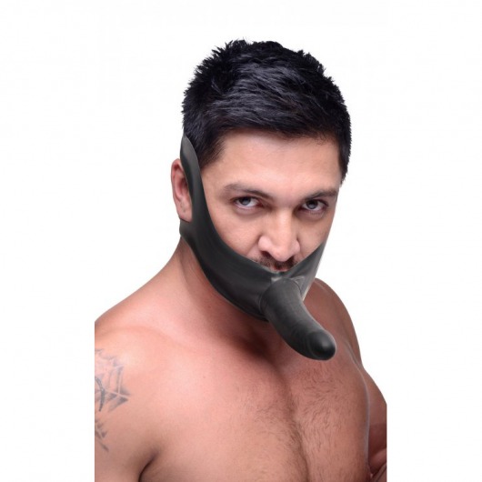 Черный кляп-страпон Masters Mini Face Fuck Strap-On - 14 см. - XR Brands - купить с доставкой в Твери