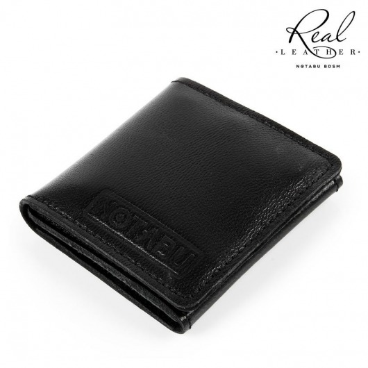 Черный кожаный кондомхолдер Notabu - Notabu - купить с доставкой в Твери